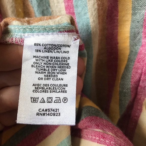 Lou & Grey Loft Multicolor Stripe Linen Cotton Top - Picture 5 of 7